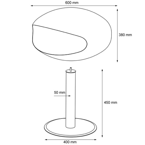 Cocoon Pedestal - Zwart met zwarte voet