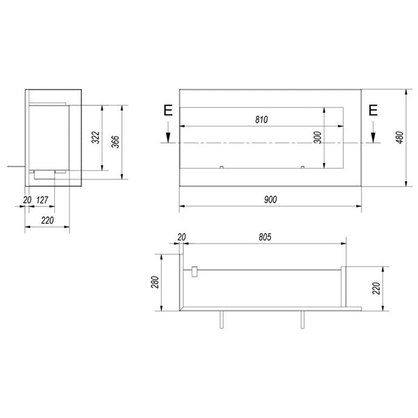 Hoekhaard 90 cm - Links