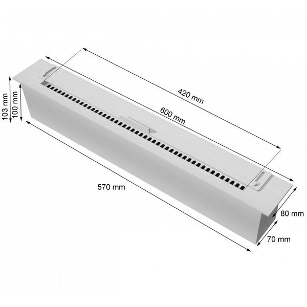 Slimline brander - 60 cm