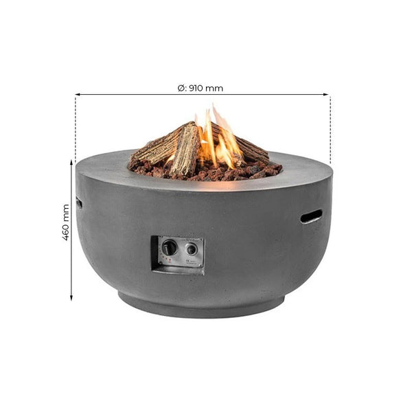 Bowl gashaardtafel - Antraciet