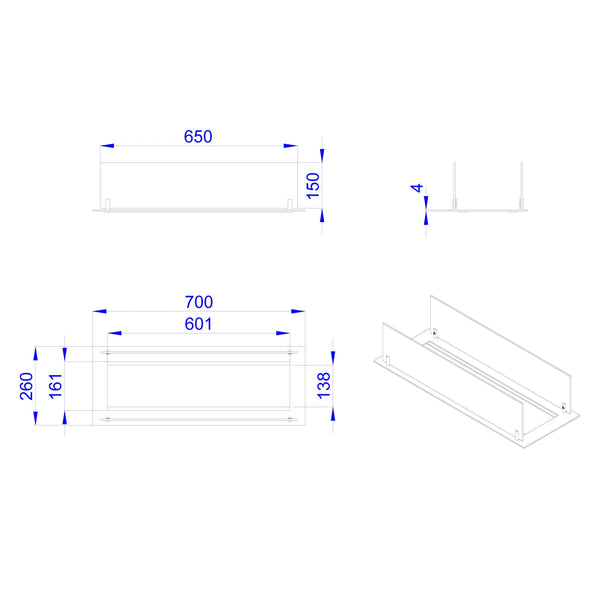 inbouwprofiel voor 60 cm brander