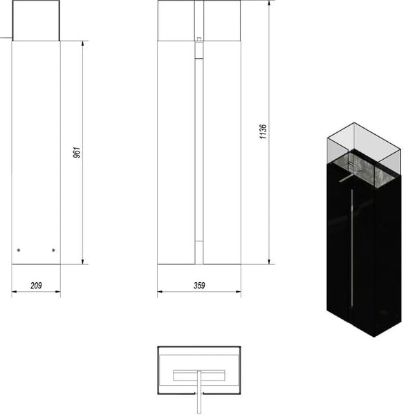 Ronda bio-ethanol haard - zwart