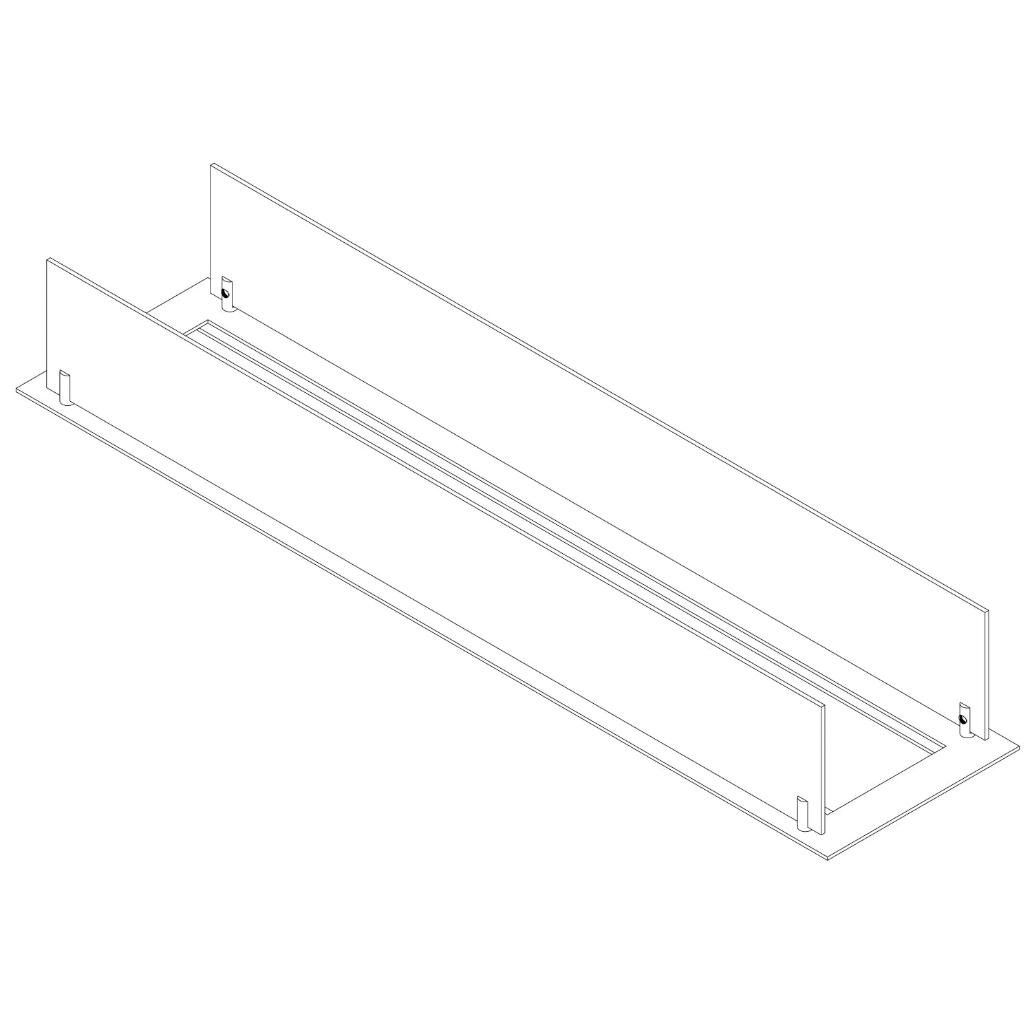 Inbouwprofiel voor brander 100 cm