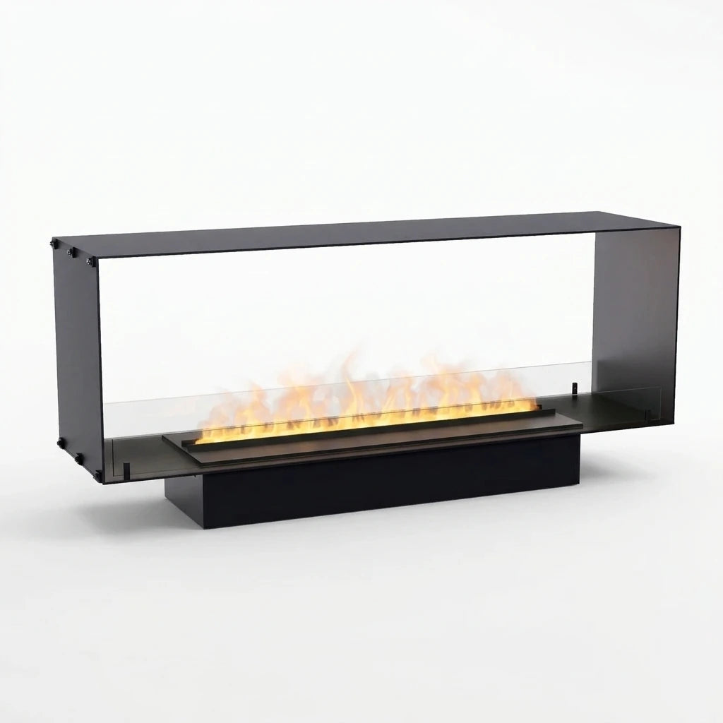 Foco Myst Two 1500 water vapour fireplace, studio shot with realistic Opti-myst flame effect