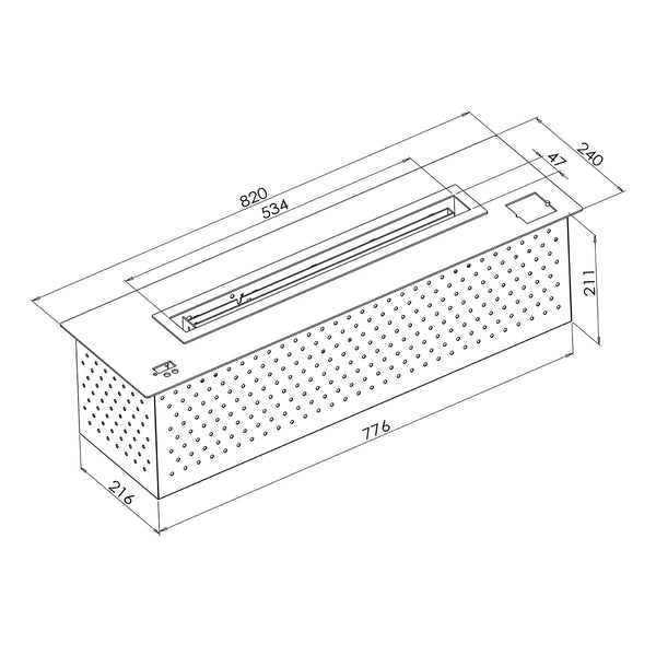 Automatische brander - 82 cm