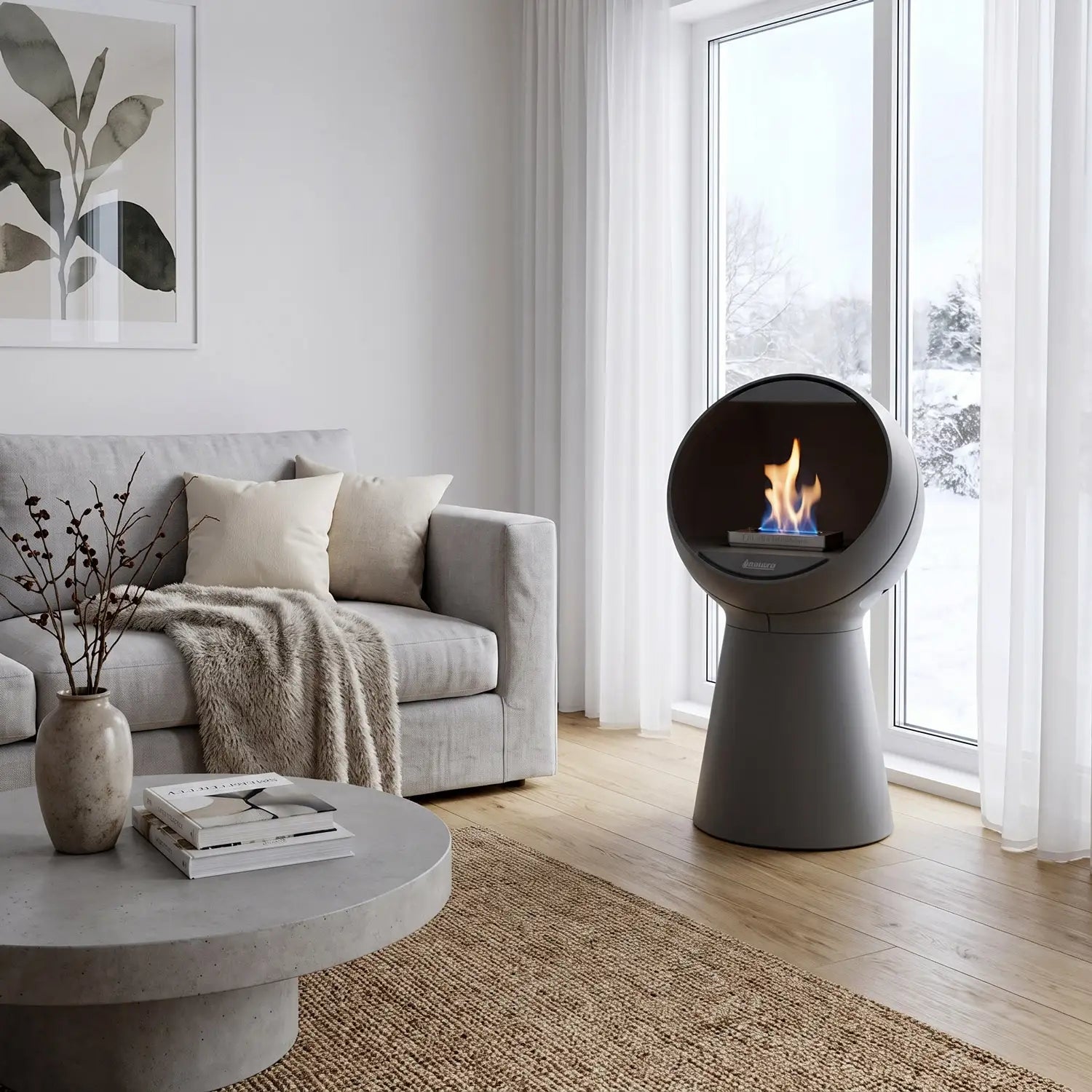 Aduro B5M bio-ethanol haard met vloerstandaard