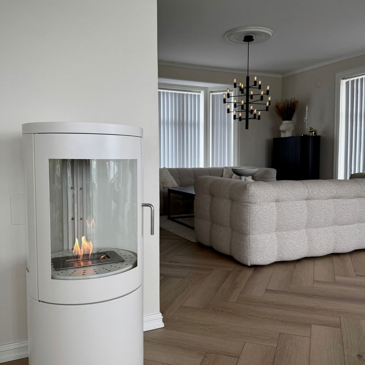 Columbus White - Bio-ethanol kachel met 360° zicht