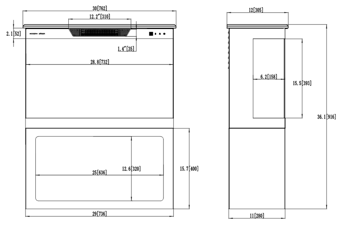 Aflamo Tower + Stand 71 cm Elektrische Haard