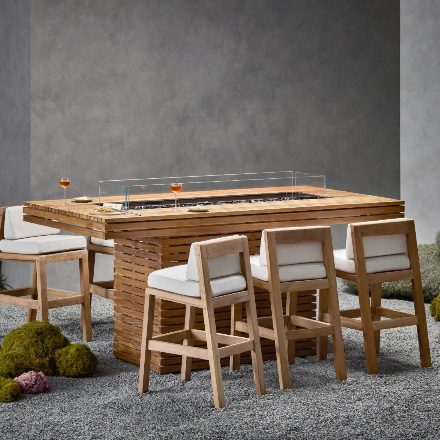 Gin 90 Bar - Teak Bio-ethanol Vuurtafel
