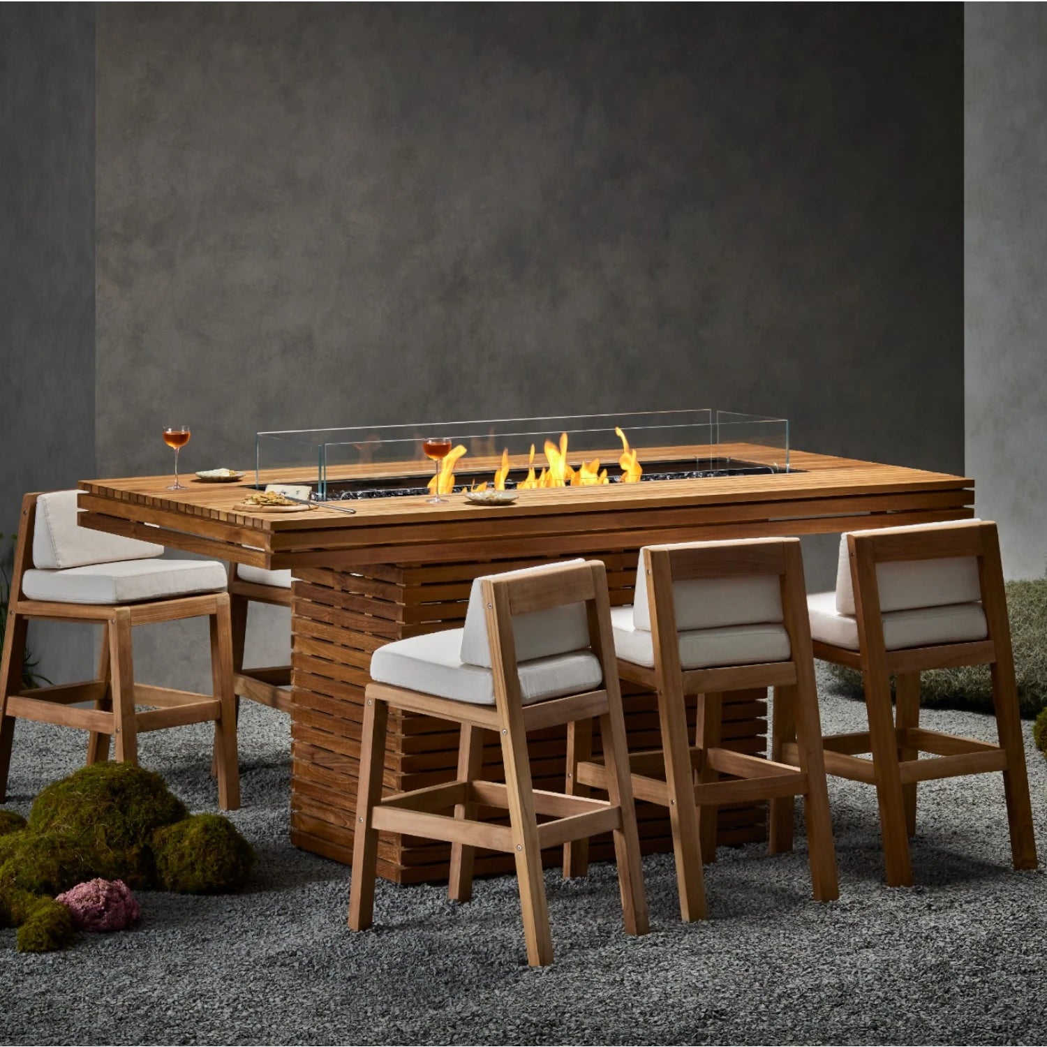 Gin 90 Bar - Teak Bio-ethanol Vuurtafel