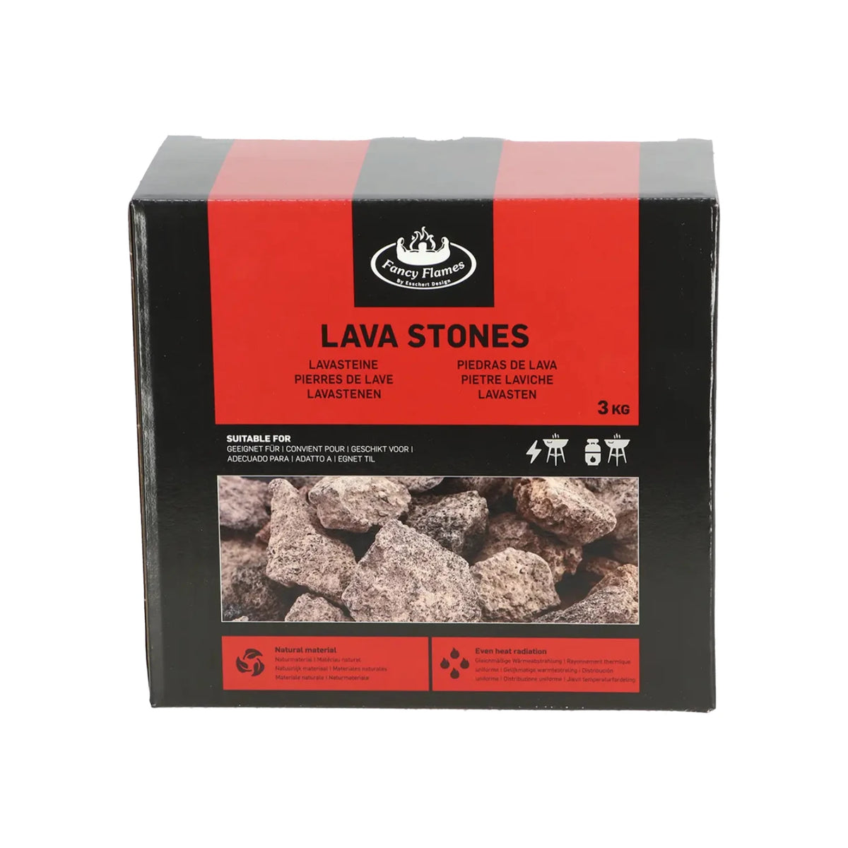 Lava Stones 3 kg - For Outdoor Gas Fireplaces and Barbecues
