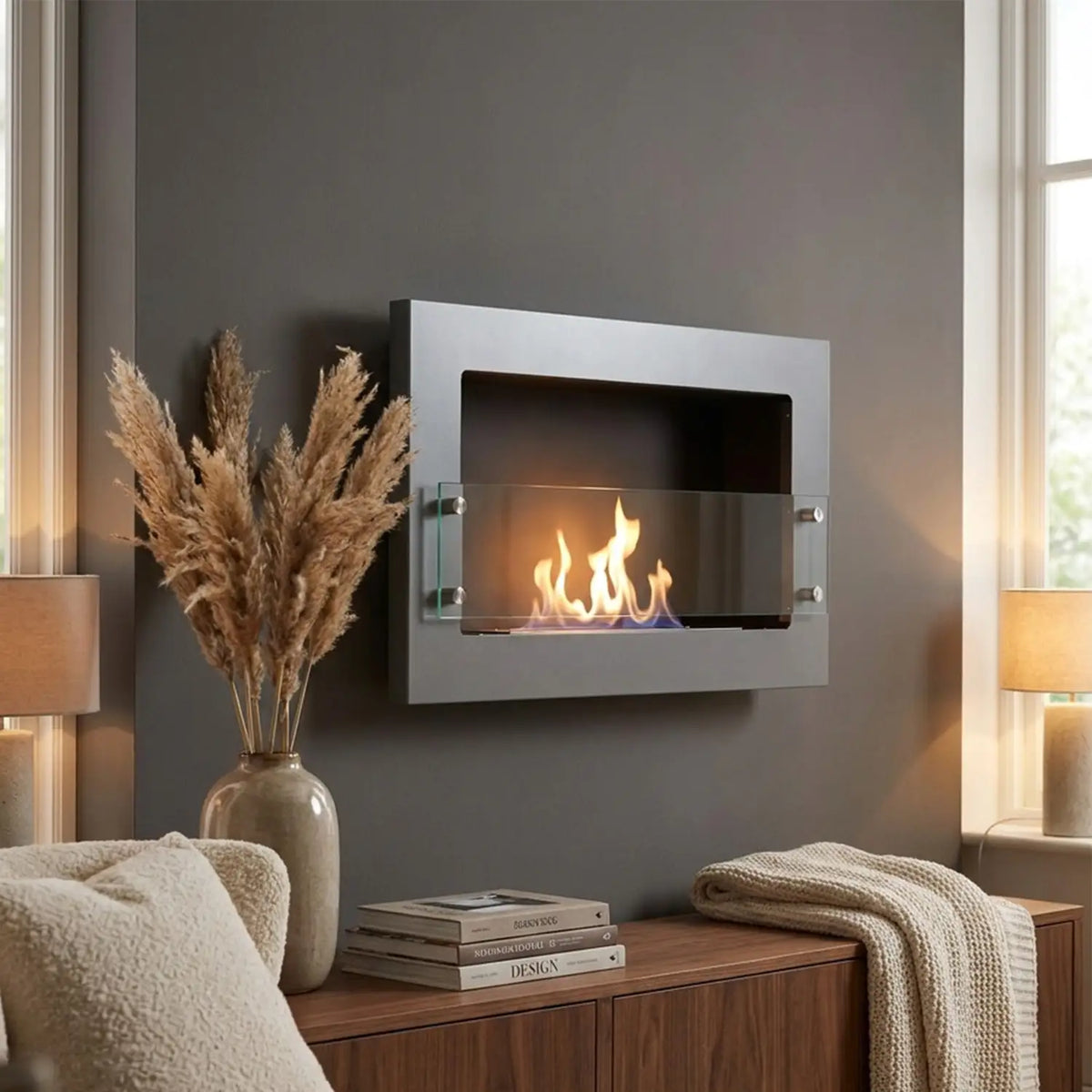 Texas - Stalen bio-ethanol wandhaard