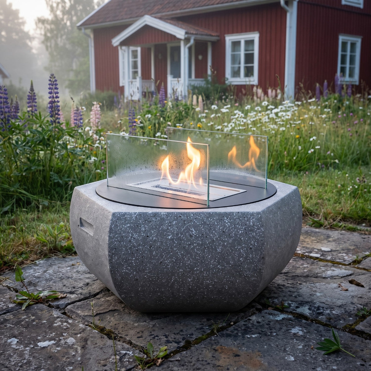 SOLIS - Graniet Grijs - Buiten Bio-ethanolhaard