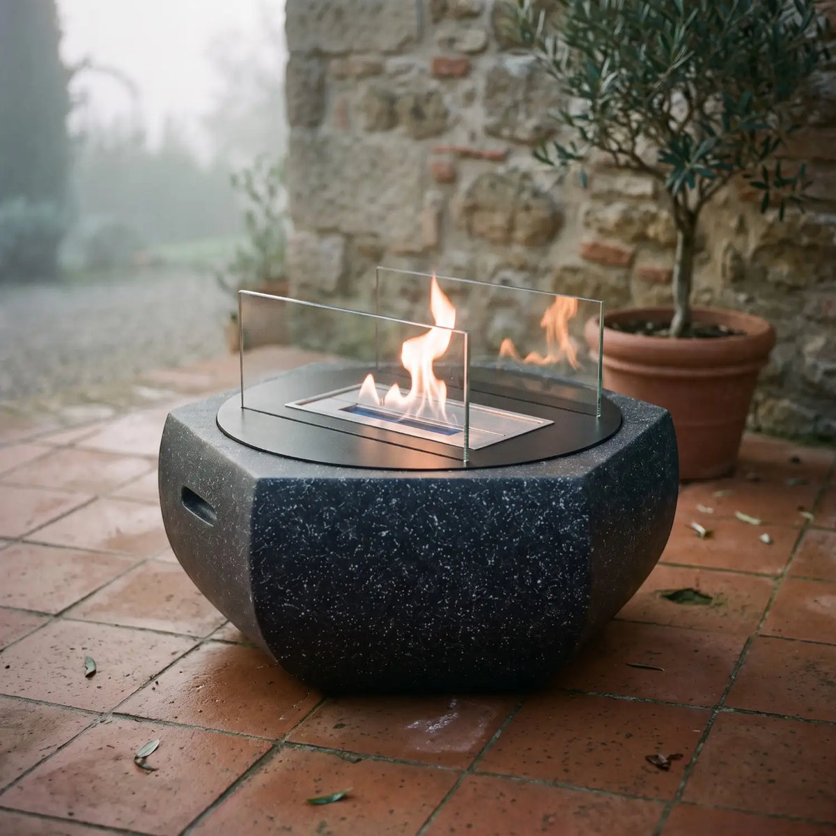SOLIS - Granietzwart - Outdoor bio-ethanol haard