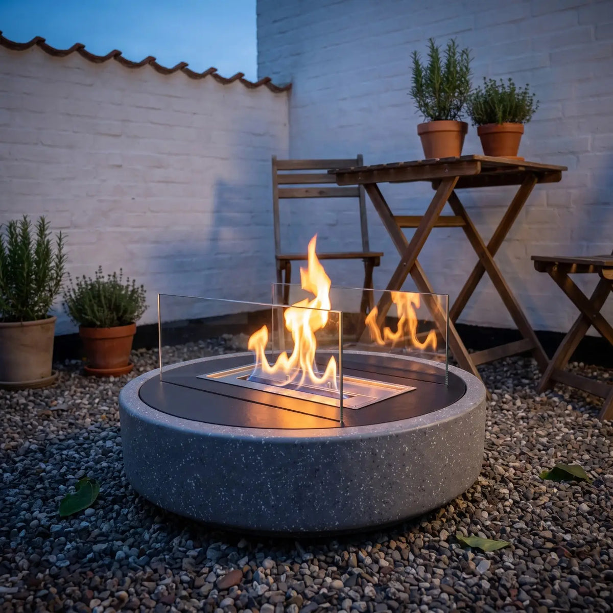 VESTA - Granietgrijs - Outdoor bio-ethanol haard