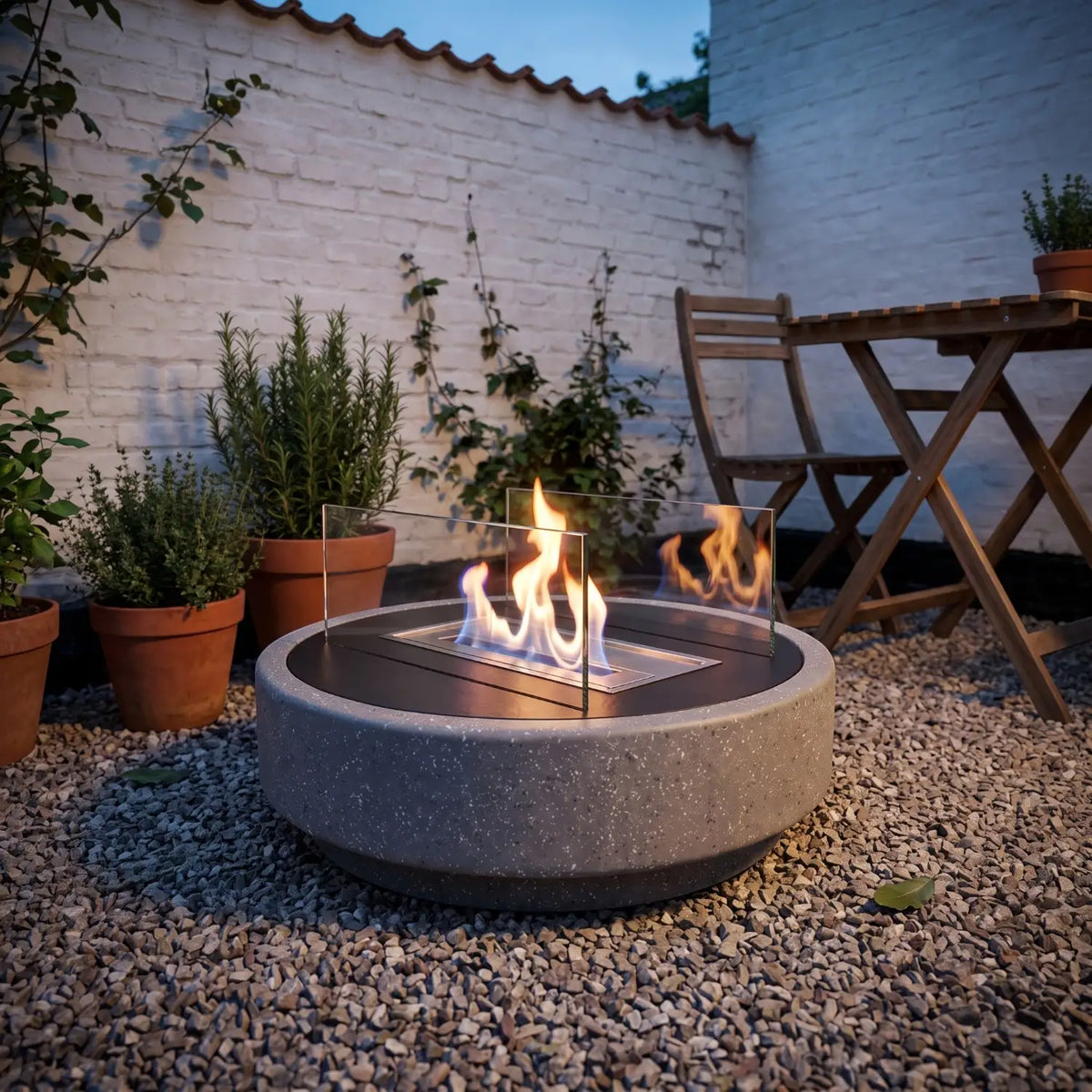 VESTA - Granietgrijs - Outdoor bio-ethanol haard