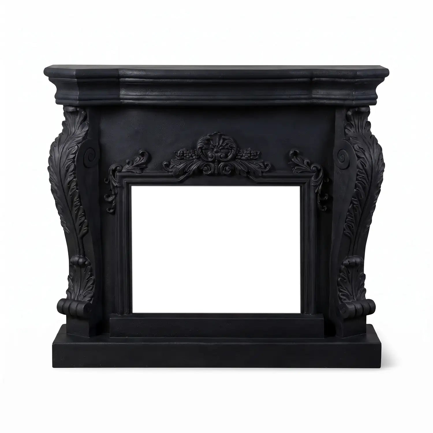 Ymir Freestanding Fireplace Surround in Black – No Insert