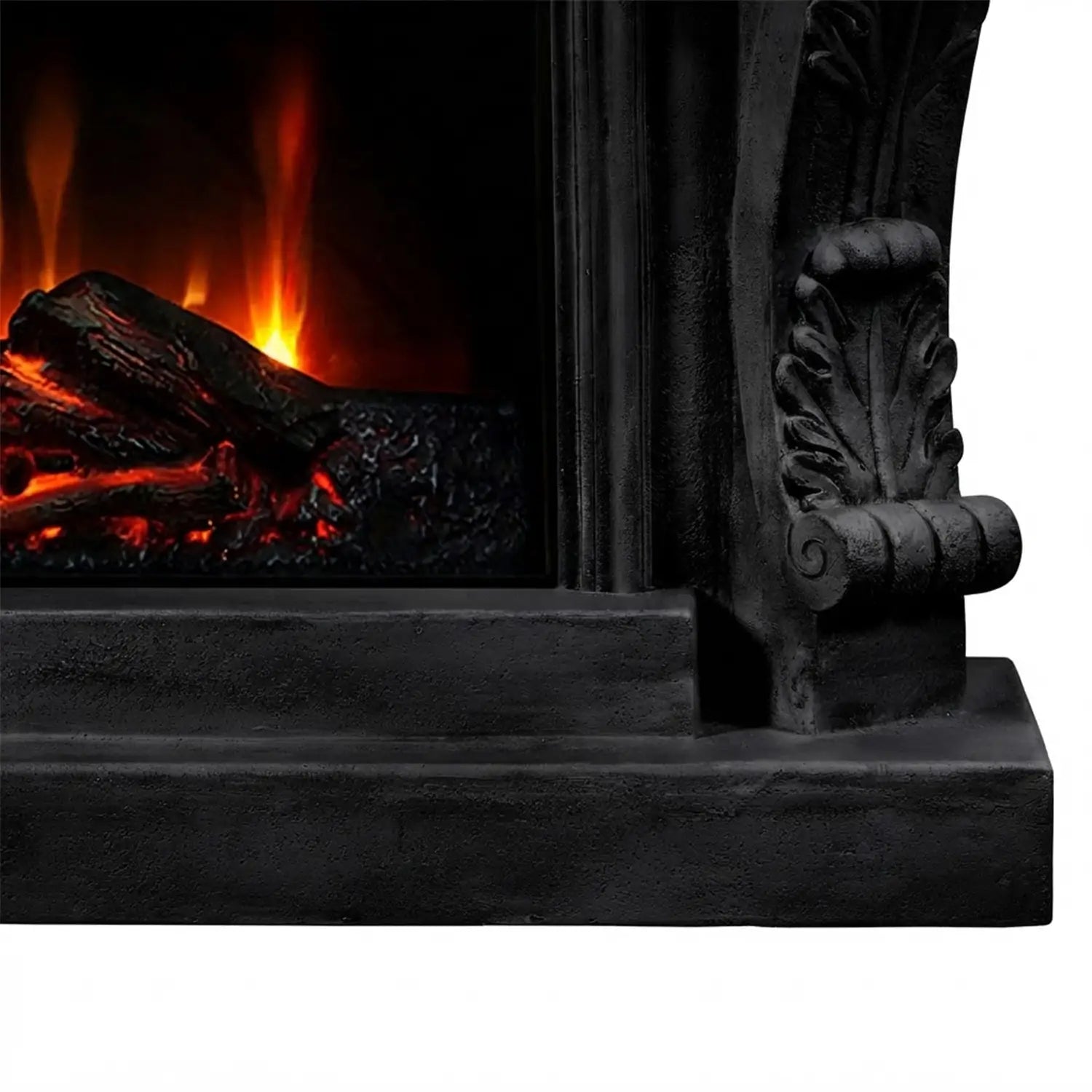 Ymir - Electric Fireplace in Black Polystone