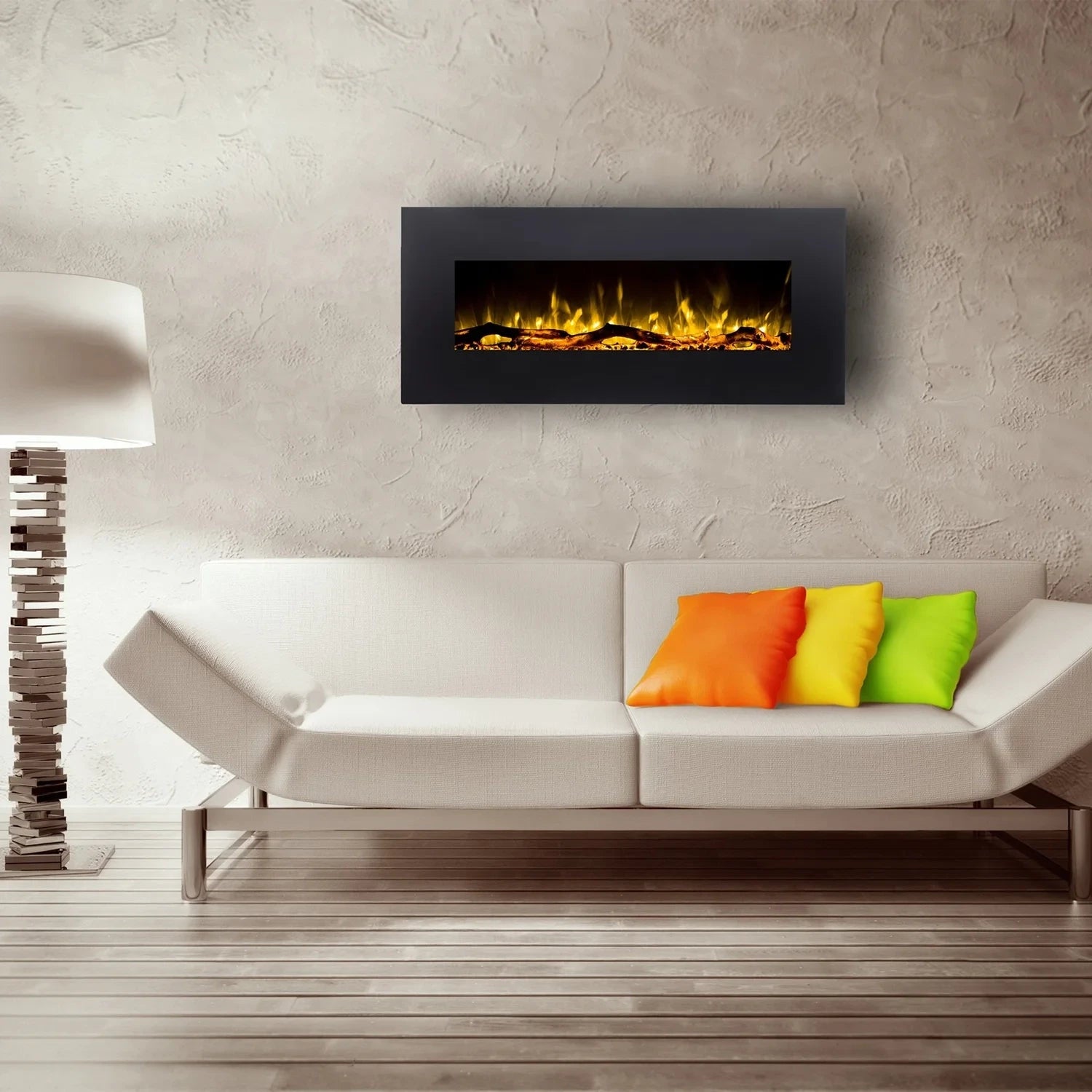 Albion 110 cm Wandgemonteerde Elektrische Haard – Zonder Verwarming