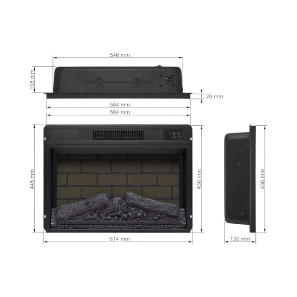 ArtiFlame AF23BS - 23" Elektrisch Inzetstuk voor Haard