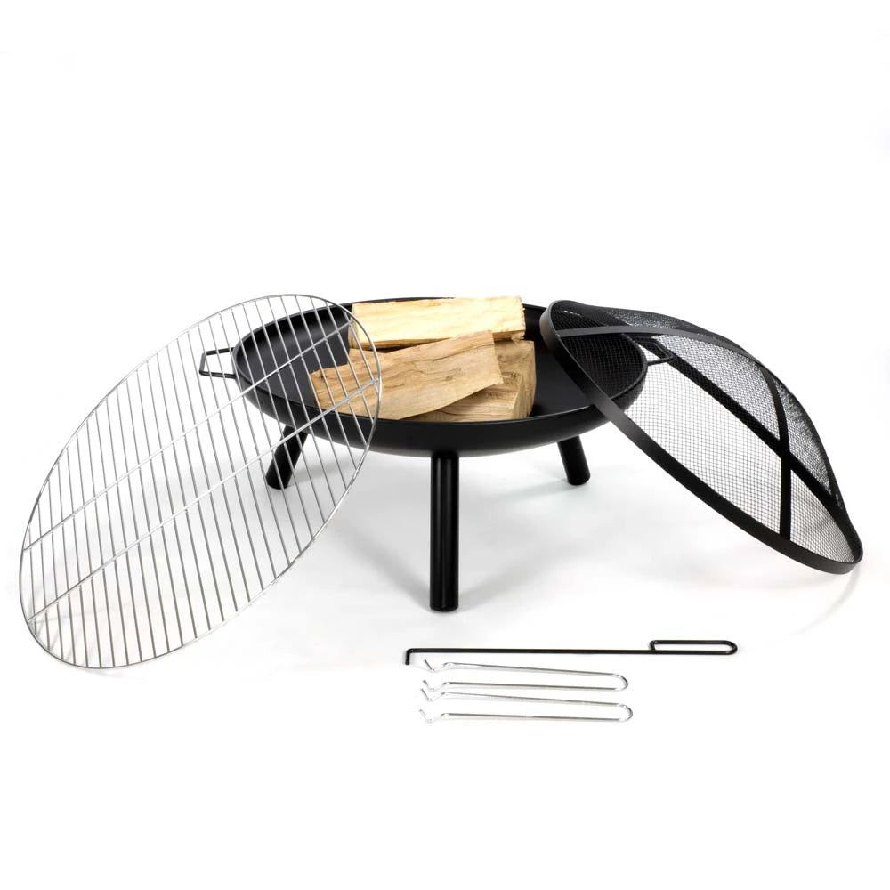 Dubai Fire Pit with Grill Grate and Mesh Lid