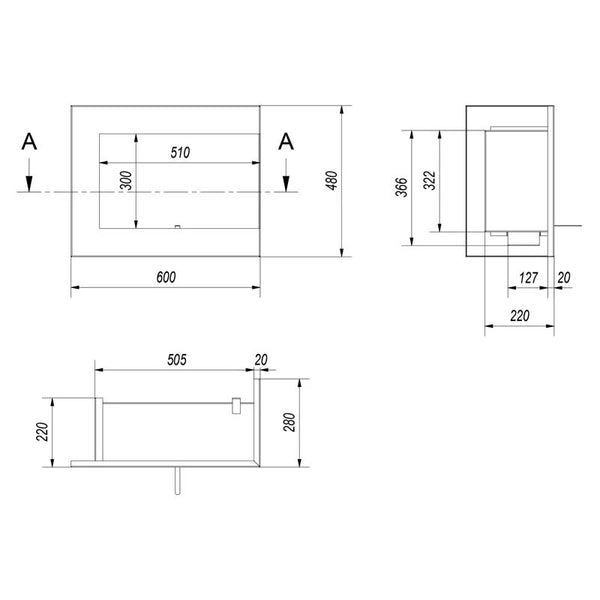 Hoekhaard 60 cm - Rechts