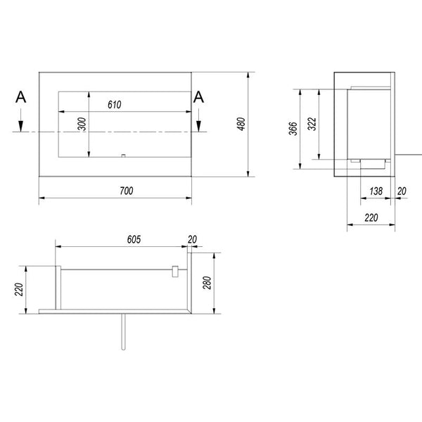 Hoekhaard 70 cm - Rechts