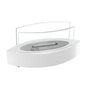 Ovale bio-ethanol tafelhaard - Wit