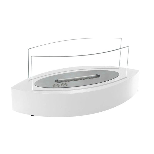 Ovale bio-ethanol tafelhaard - Wit