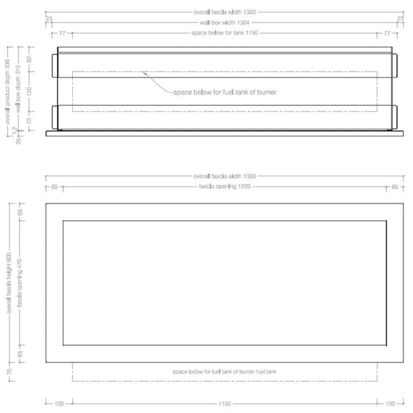 Icon Fires Slimline Firebox SFB1350 - Zwart