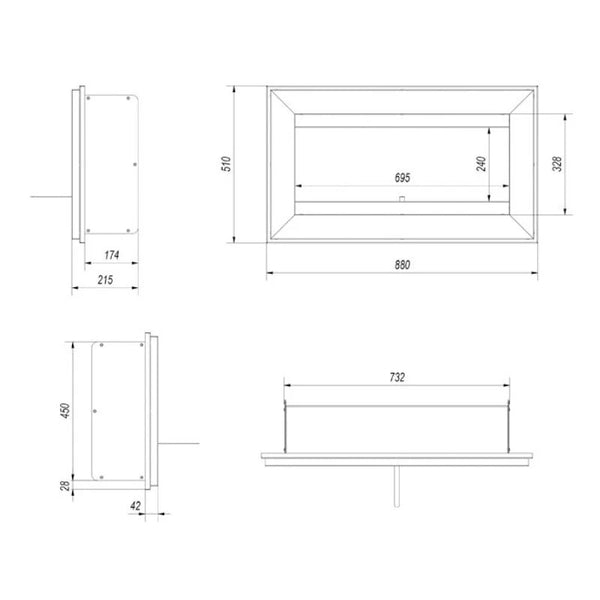 Horizontale bio-ethanol wandhaard