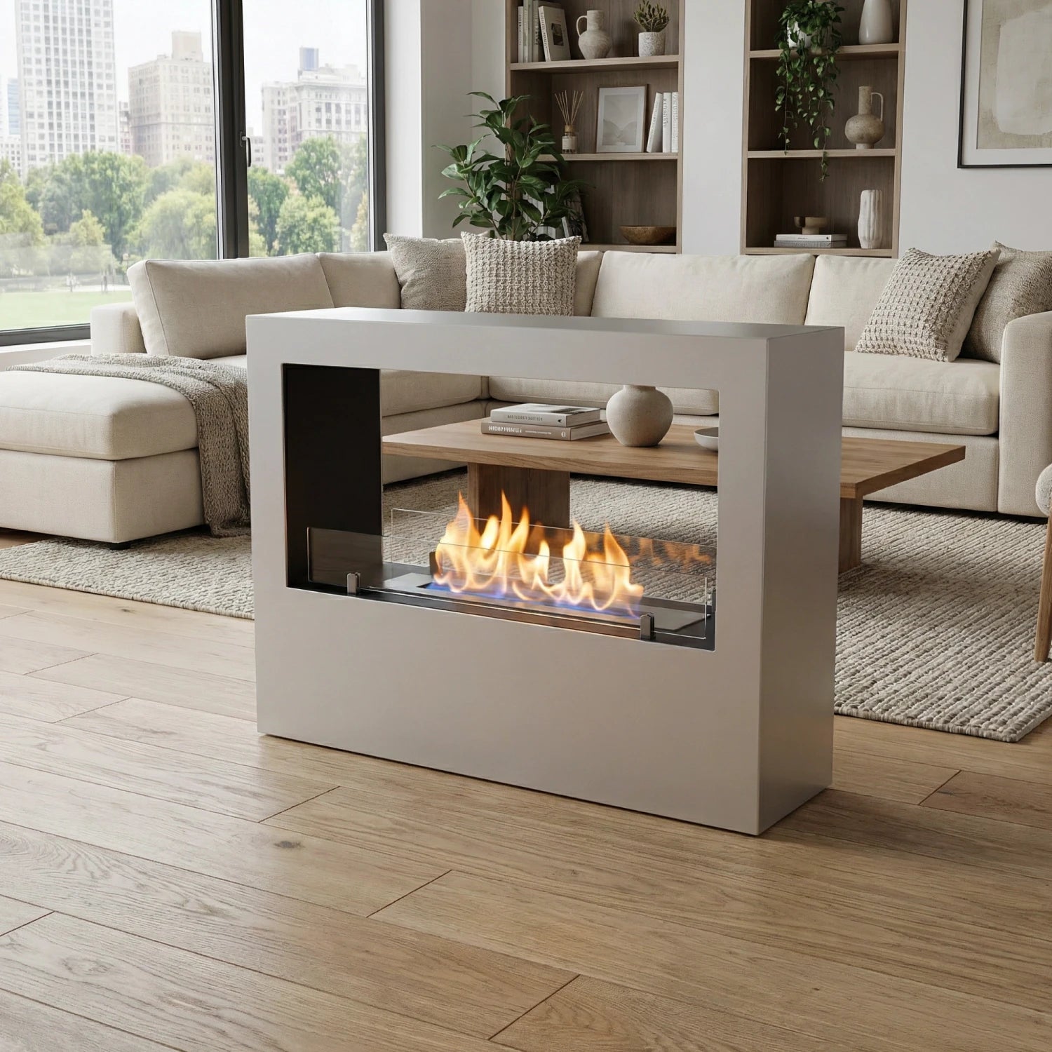 Lansing - Vrijstaande bio-ethanol haard - Wit