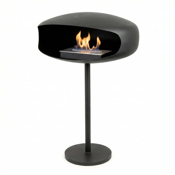Black, freestanding biofire UFO-60 from Hein & Haugaard
