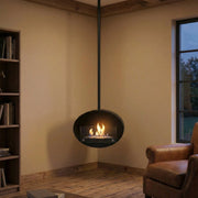 Halifax Black Oval Suspended Bio Fireplace 60 cm