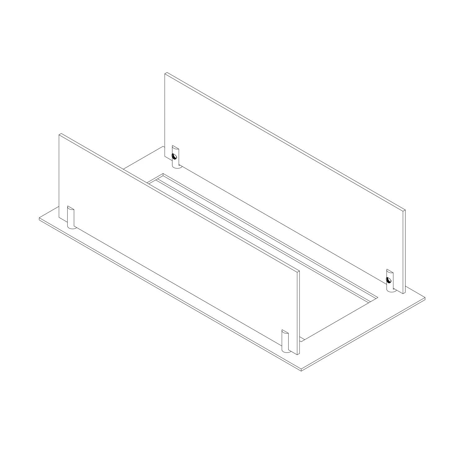 Inbouwprofiel bio-ethanol brander - 45 cm