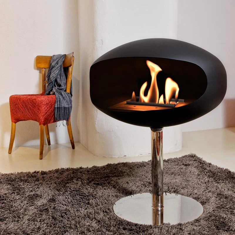 Cocoon Pedestal - Mat zwart met stalen voetstuk