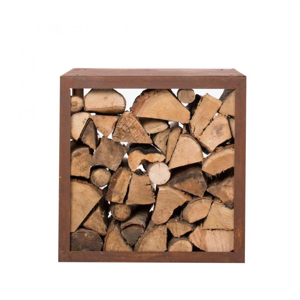 Opslag haardhout uit cortenstaal - 50 cm