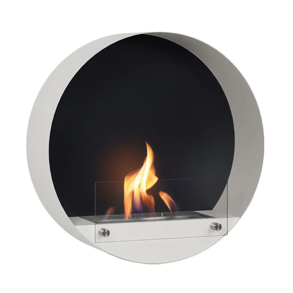 Delaware White - Round Wall Mounted Biofireplace