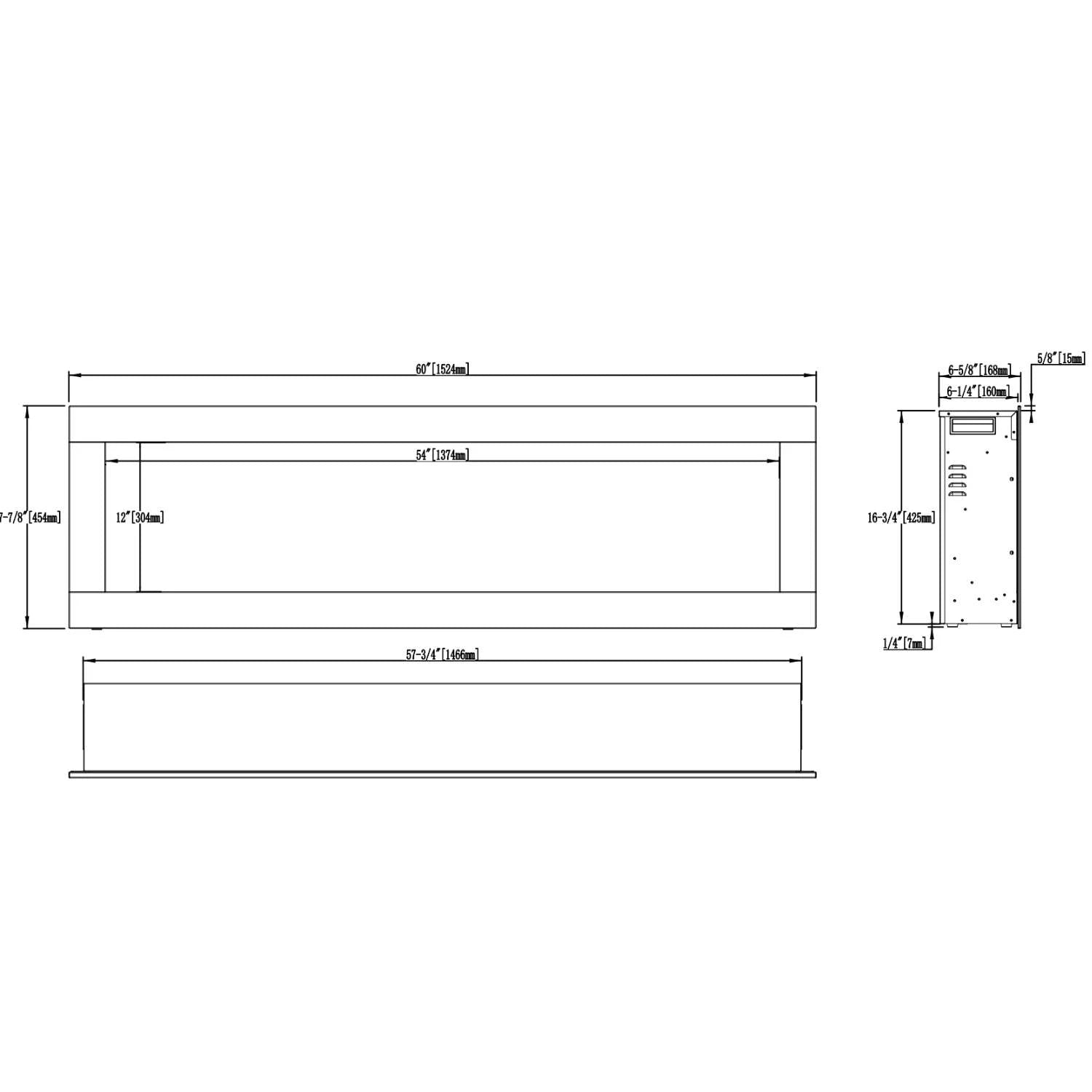 Aflamo Diamond 152 cm Elektrische Haard