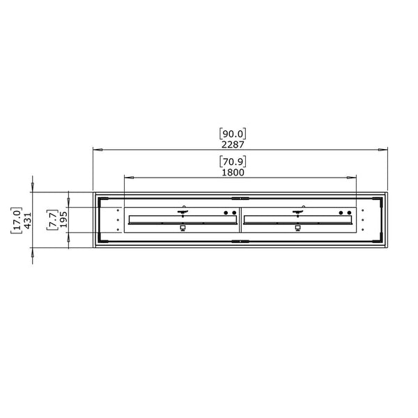 Linear 90 Bio-ethanol Haard Inbouwkit