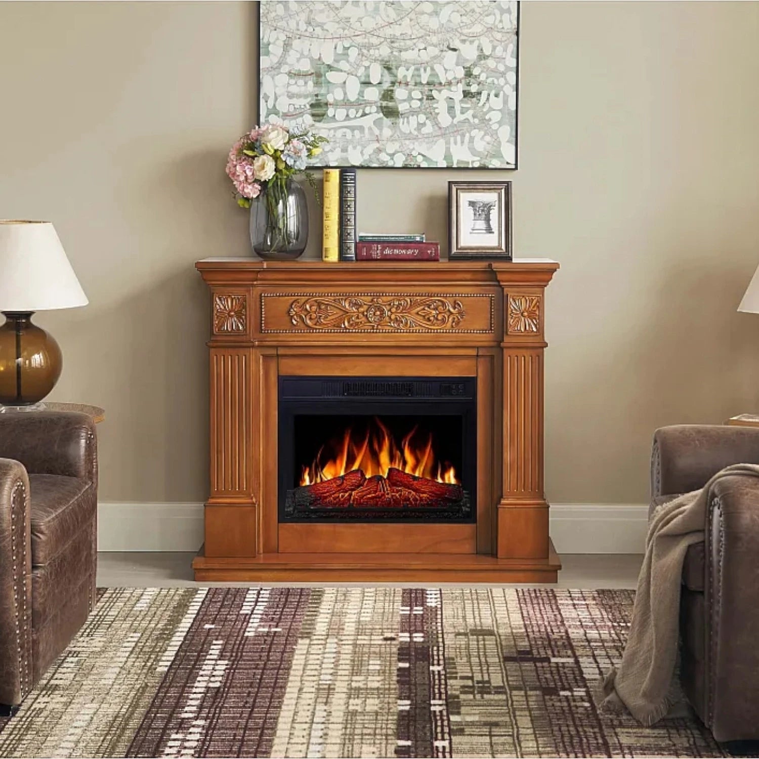 ArtiFlame Toscana elektrische haard met schouw – eikenlook