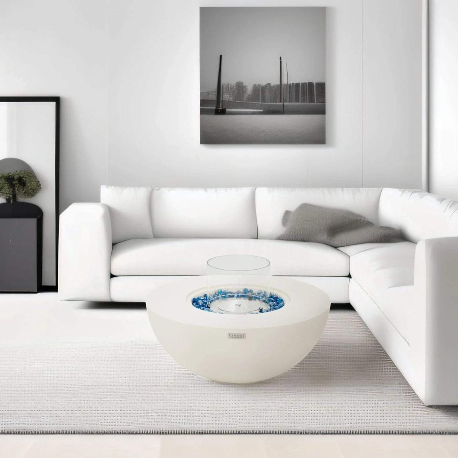 ROCA bio-ethanol vuurtafel – crème wit