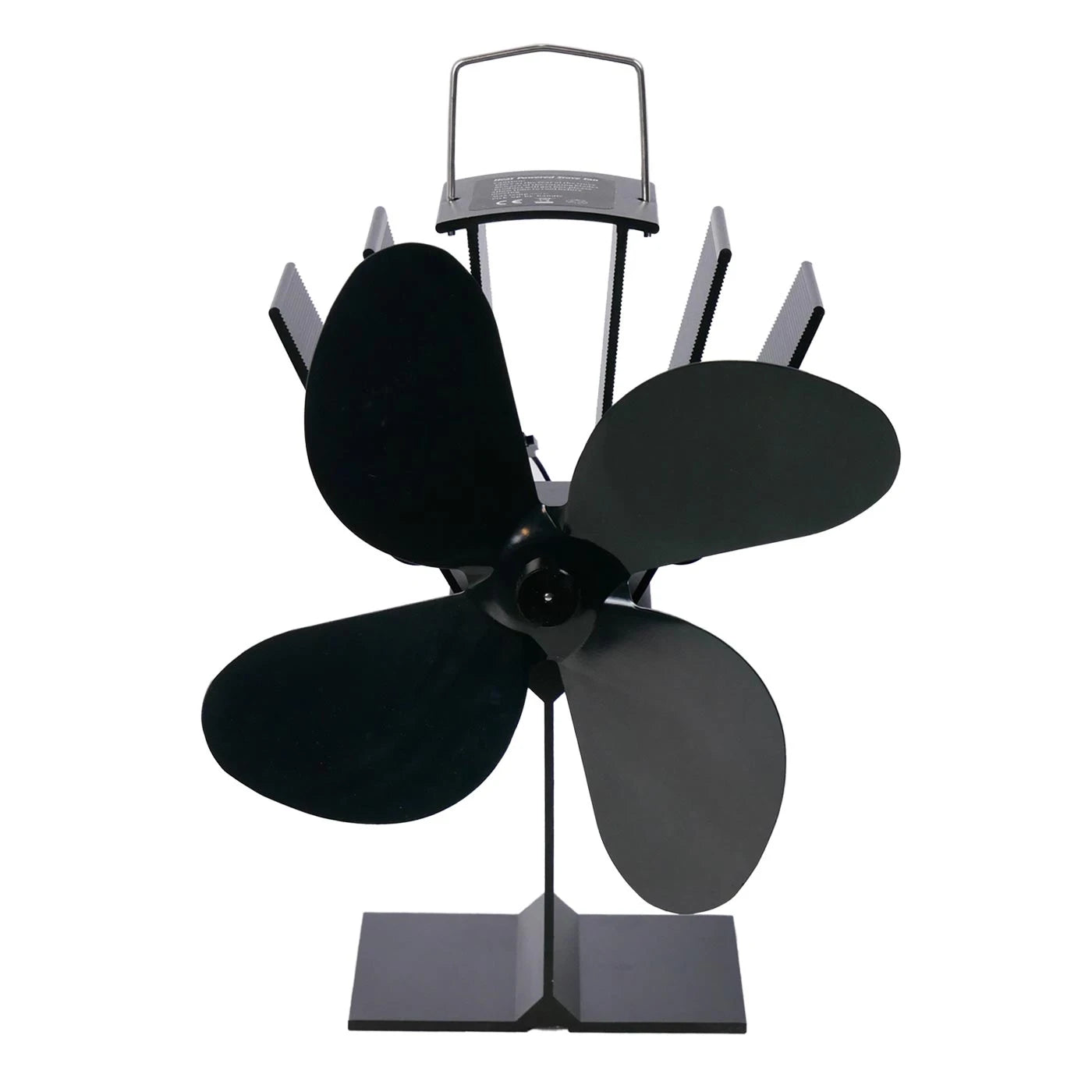 Zwarte warmteverspreidende ventilator – 4 staalbladen