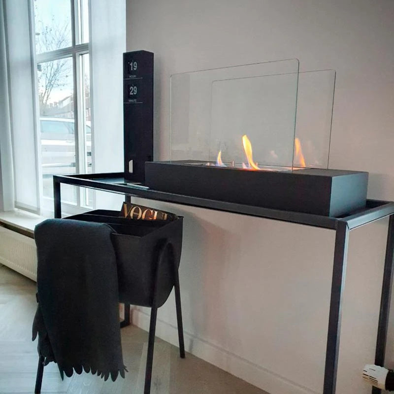 Oklahoma -  Steel and Black Freestanding Bio Fireplace