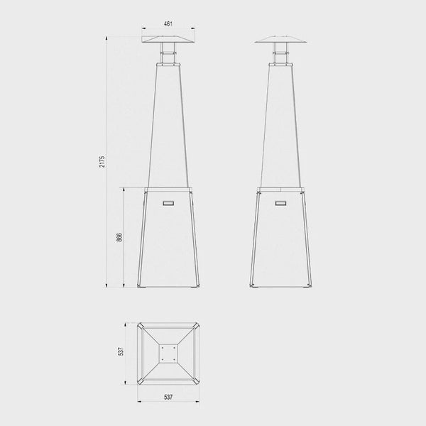 Pyramid buitenhaard op gas - Wit