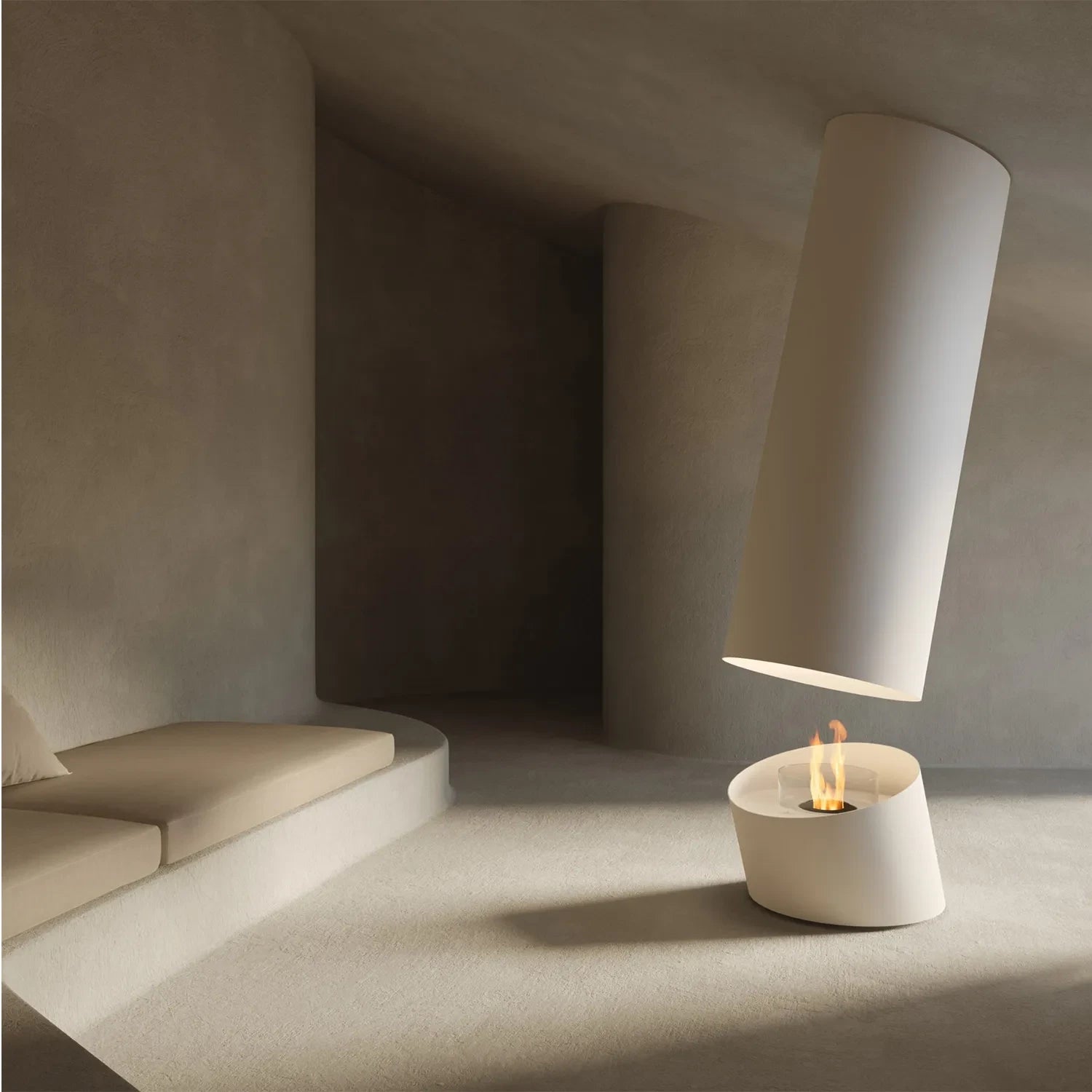 Glamm Fire hangende witte bio-ethanol haard
