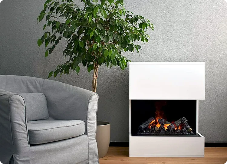 Glow Fire opti-myst haard in de kleur wit