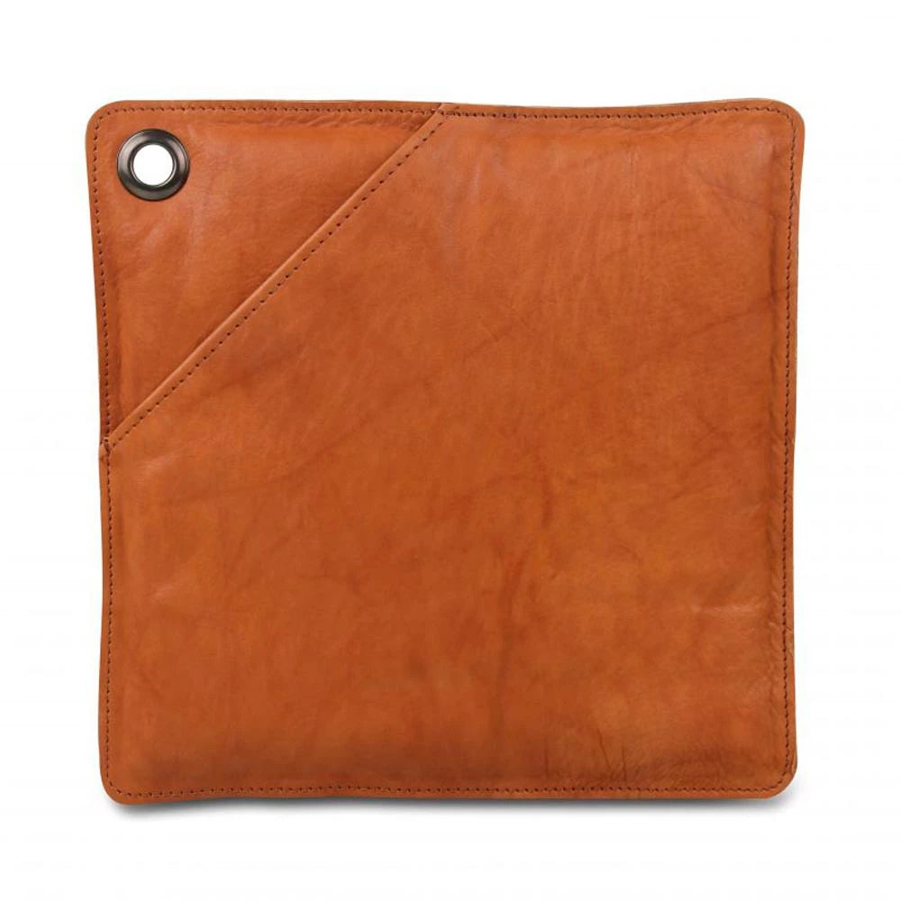 Pannenlap van bruin leer