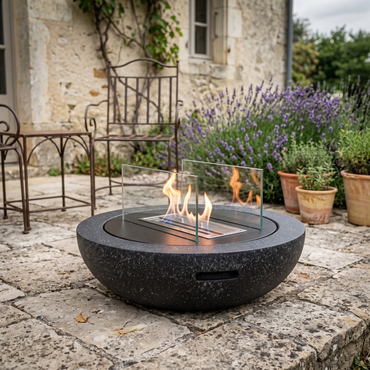 LUMA - Granietzwart - Outdoor bio-ethanol haard