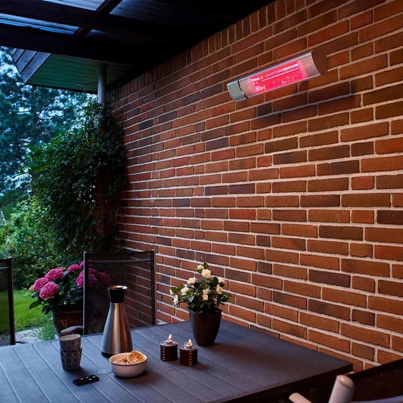 Terrasverwarmer wandmodel 500/ 1000/ 1500 W - Zilver